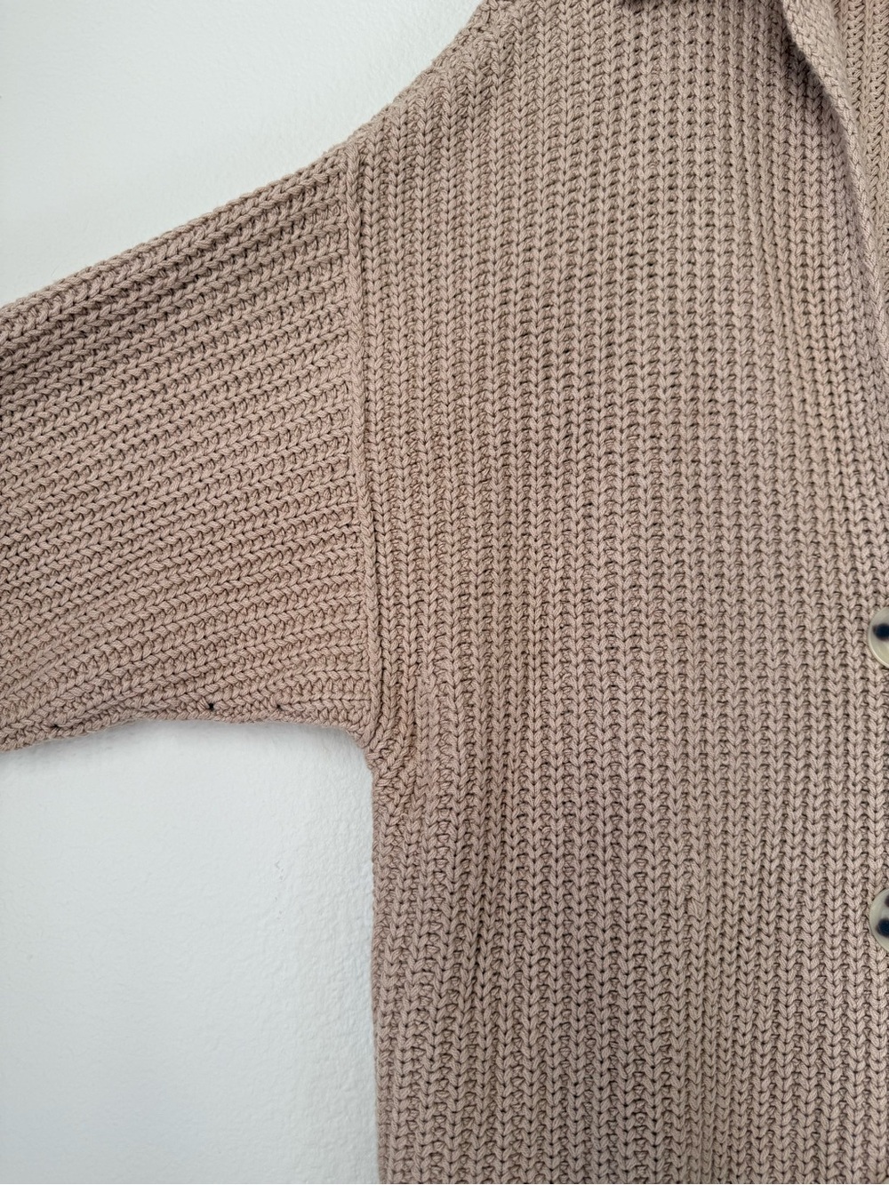 Free People Taupe Chunky Collared Button Cardigan - Picture 5 of 11